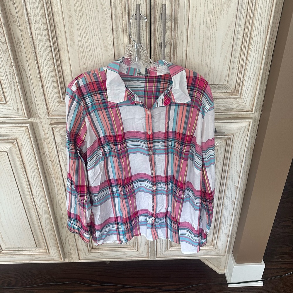 Talbots Woman plaid blouse